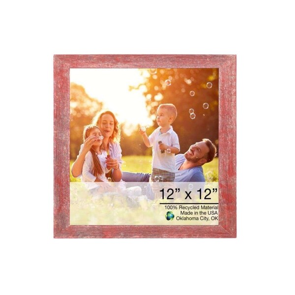Palacedesigns 20 x 24 in. Rustic Farmhouse Red Wood Picture Frame - PA3659425