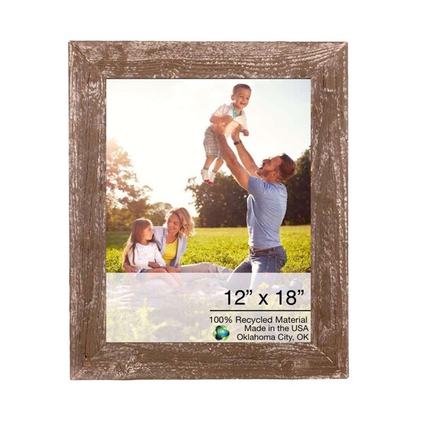 Palacedesigns 12 x 18 in. Rustic Farmhouse Brown Wood Picture Frame - PA3670692
