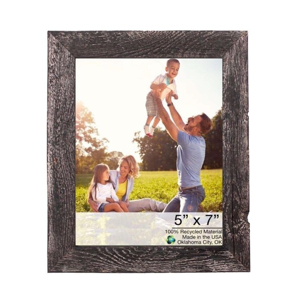 Palacedesigns 9 x 10 in. Rustic Smoky Black Grey Picture Frame - PA3679330