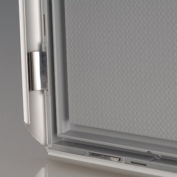 M&T Displays Opti Frame 8.5 in. X 11 in.  Poster Size 1 in. Silver Color Profile, Mitred Corner, w/Back Support - UCP255N181X2990