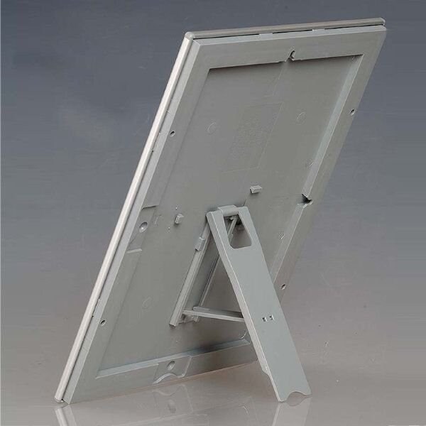 M&T Displays Opti Frame 8.5 in. X 11 in.  Poster Size 1 in. Silver Color Profile, Mitred Corner, w/Back Support - UCP255N181X2990
