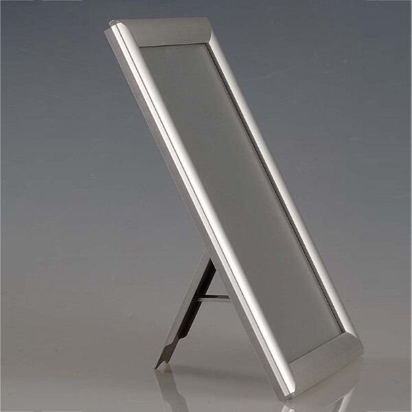M&T Displays Opti Frame 8.5 in. X 11 in.  Poster Size 1 in. Silver Color Profile, Mitred Corner, w/Back Support - UCP255N181X2990