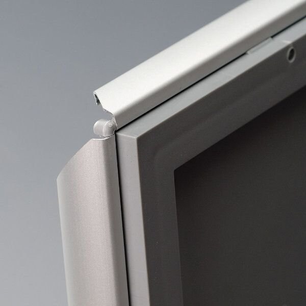 M&T Displays Opti Frame 8.5 in. X 11 in.  Poster Size 1 in. Silver Color Profile, Mitred Corner, w/Back Support - UCP255N181X2990