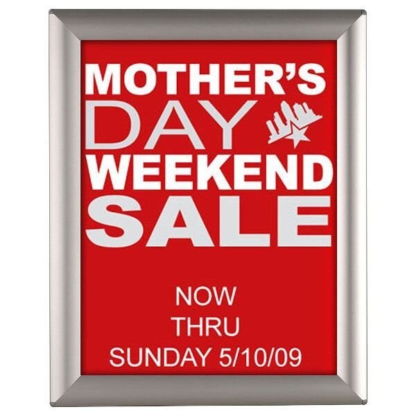 M&T Displays Opti Frame 8.5 in. X 11 in.  Poster Size 1 in. Silver Color Profile, Mitred Corner, w/Back Support - UCP255N181X2990