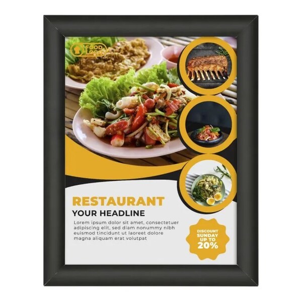 M&T Displays Snap Frame 8.5 in. X 11 in. Poster Size, 1 in. Black, Mitered Corner - UCN255B081X7991