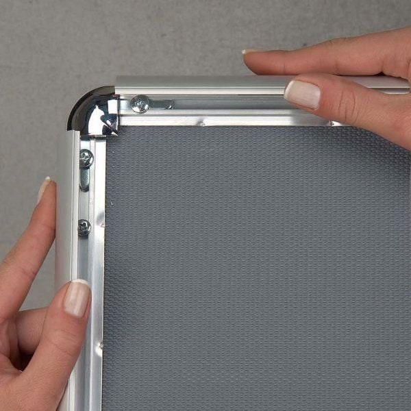 M&T Displays Snap Frame 11 in. X 17 in. Poster Size, 1 in. Silver, Round Corner - UCN250N017X2990