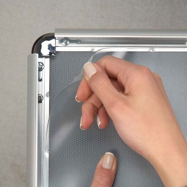M&T Displays Snap Frame 11 in. X 17 in. Poster Size, 1 in. Silver, Round Corner - UCN250N017X2990