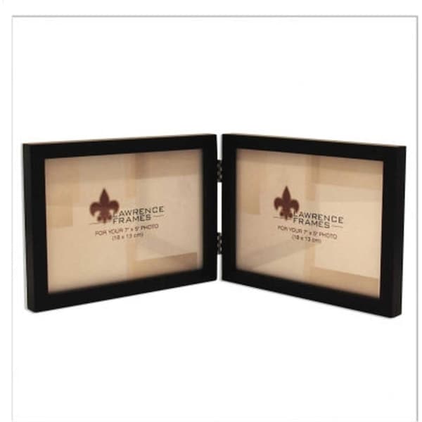 Blueprints 5x7 Hinged Double - Horizontal - Black Wood Picture Frame - Gallery Collection - BL92367