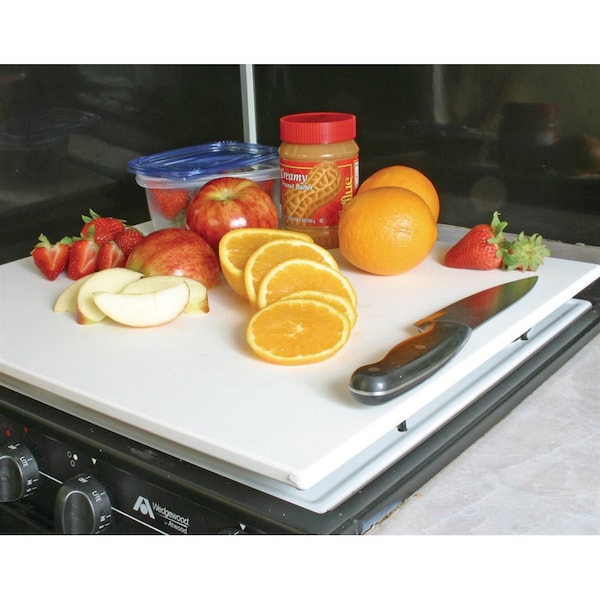 Camco DECOR MATE STOVE TOPPER WHITE 17IN X 19-1/2IN X 1/2IN - 43707