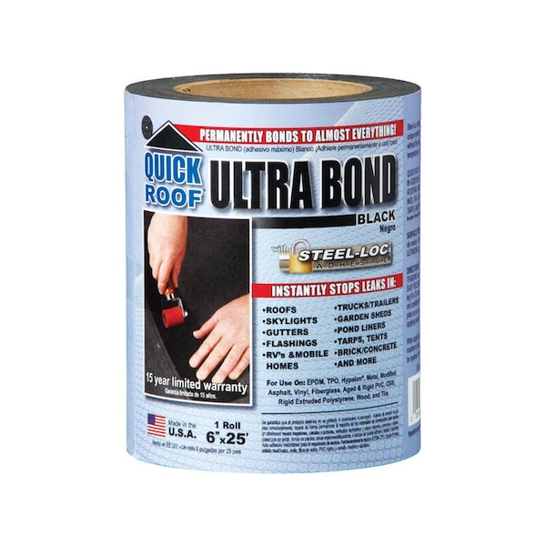 Quick Roof Quick Roof Ultra Bond 6 in. W X 25 ft. L Tape Self-Adhesive Roof Repair Black - UBB625