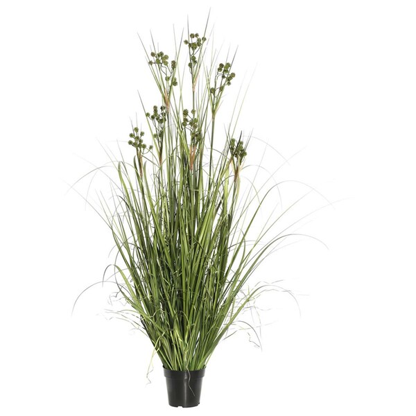 Vickerman 36 in. Grass with Pomp Balls in Pot - TN171136