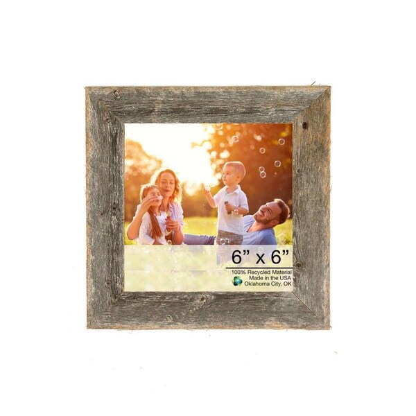 Homeroots 6 x 6 in. Natural Weathered Gray Picture Frame - HO382732
