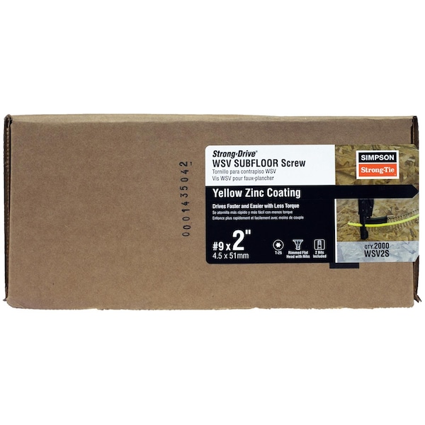 Simpson Strong-Tie Simpson Strong-Tie Strong-Drive No. 9 X 2 in. L T25 Yellow Zinc High/Low WSV Subfloor Screws 1 pk - WSV2S