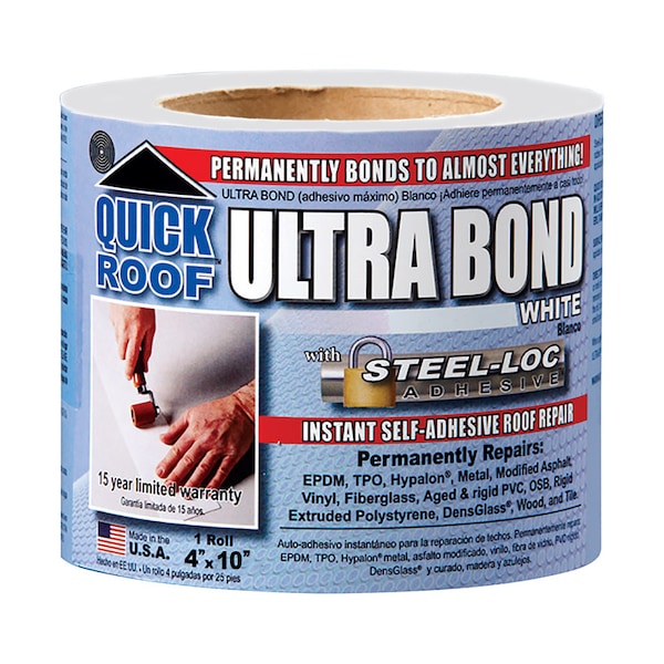 Cofair Quick Roof Ultra Bond 4 in. W X 10 ft. L Tape Self-Adhesive Roof Repair White - UBW410