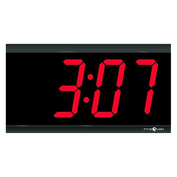 Pyramid 11-7/16" Digital Master Wall Clock, Black - 41357G