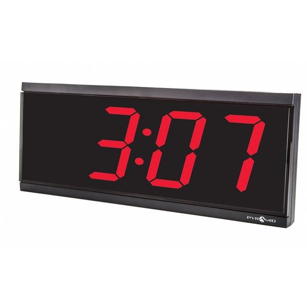 Pyramid 11-7/16" Digital Master Wall Clock, Black - 41357G