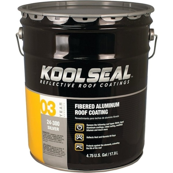 Kool Seal KOOL SEAL KS0024300-20 Aluminum Roof Coating, Liquid, Silver, 1 gal Pail - KS0024300-20