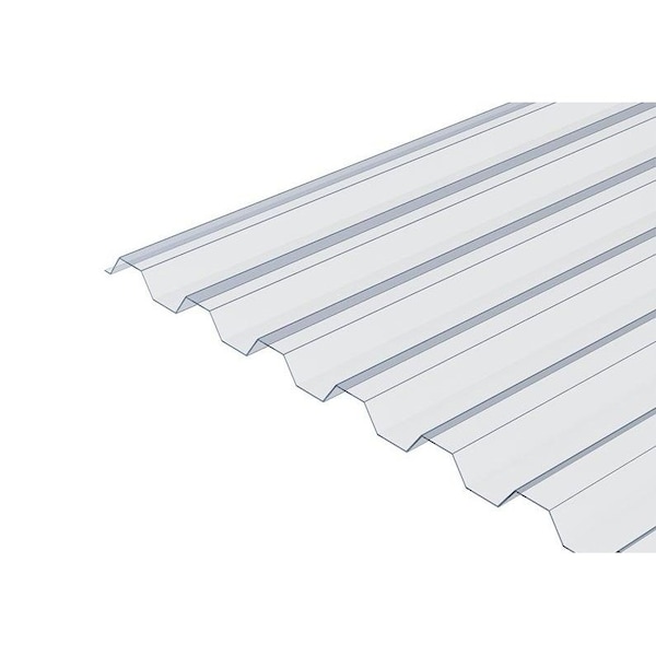 Ejoy 72 in. L x 21 in. W Corrugated Polycarbonate Plastic Trapezoid Clear Roofing Panel - PVCROOFSHEET_TRAPEZOIDCLEAR_1PC