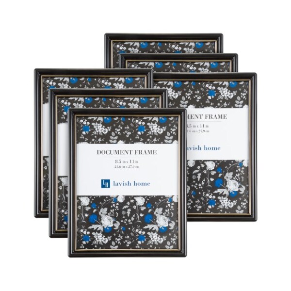 Hastings Home Picture Frame Set, 8.5 x 11 Document Frame Pack for Picture Gallery Wall with Hangers, Set of 6 - 176628EVM