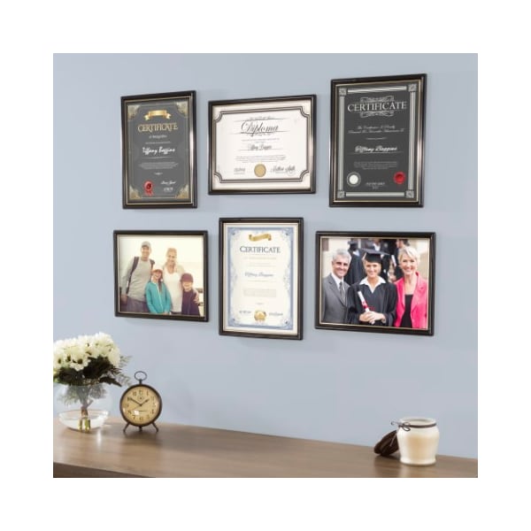 Hastings Home Picture Frame Set, 8.5 x 11 Document Frame Pack for Picture Gallery Wall with Hangers, Set of 6 - 176628EVM