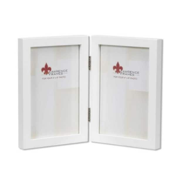 Lawrence Frames 5x7 Hinged Double White Wood Picture Frame - Gallery Collection - 755857D