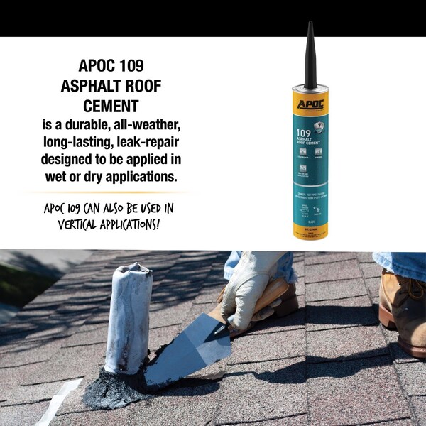 Apoc APOC Black Asphalt Roof Cement 10 oz - AP-1099