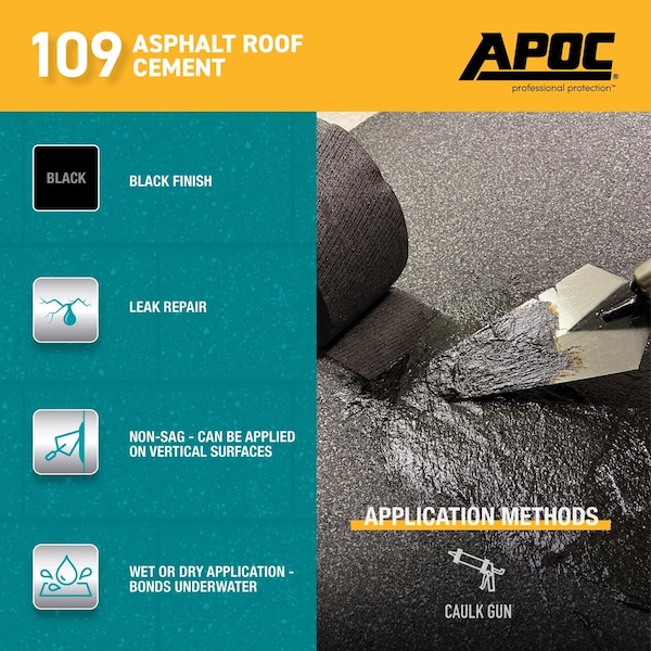 Apoc APOC Black Asphalt Roof Cement 10 oz - AP-1099