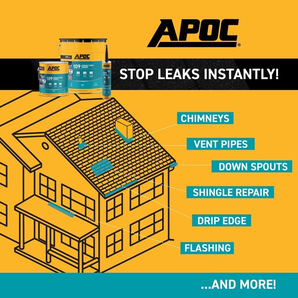Apoc APOC Black Asphalt Roof Cement 10 oz - AP-1099