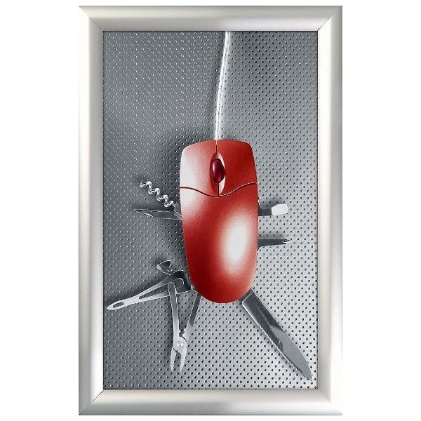 M&T Displays Snap Frame 11 in. X 17 in. Poster Size, 1 in. Silver, Mitred Corner - UCN255N017X2990