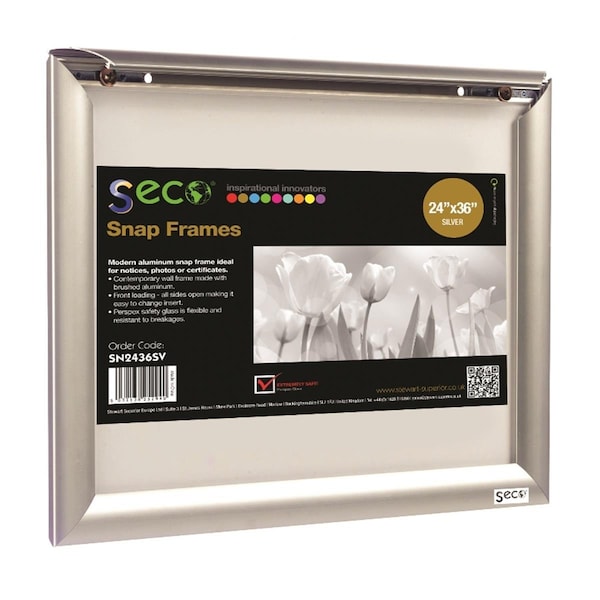 Seco 24 x 36 in. Front Load Easy Open Snap Poster-Picture Silver Anodized Aluminum Frame - SE475936