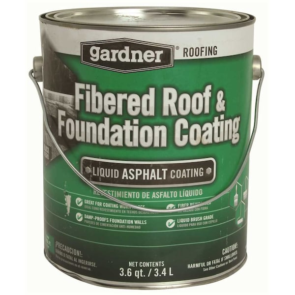 Gardner Glass Products 3.6 qt. Fiber Coat Liquid Asphalt Roof Coating - 0101-GA