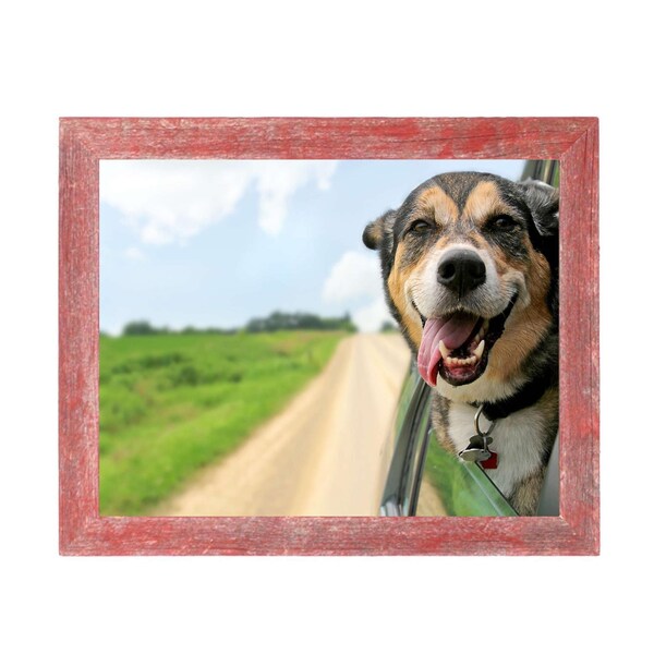 Homeroots 20 x 30 in. Rustic Farmhouse Red Wood Picture Frame - 386540