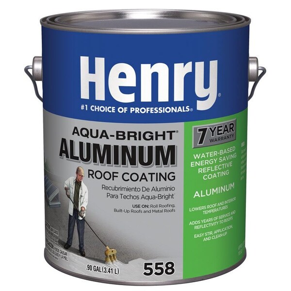 Henry Smooth Aluminum Fibered Aluminum Waterbased Aluminum Roof Coating 09 gal - HE558107