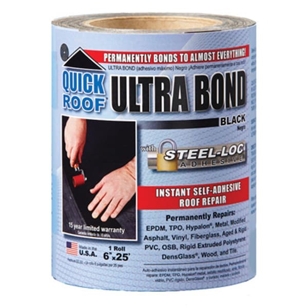 Cofair UBB625 Quick Roof 6 in. x 25 ft. Black Ultra Bond - CO576446
