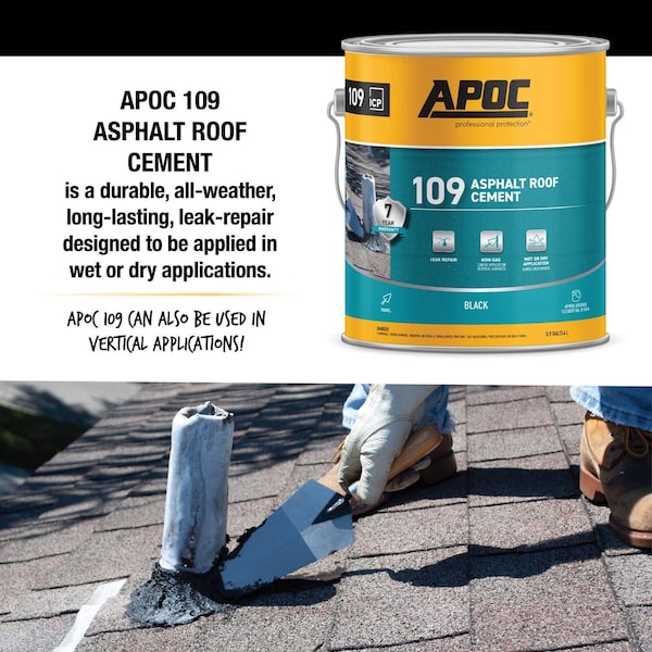 Apoc APOC Black Asphalt Roof Cement 1 gal - AP-1091