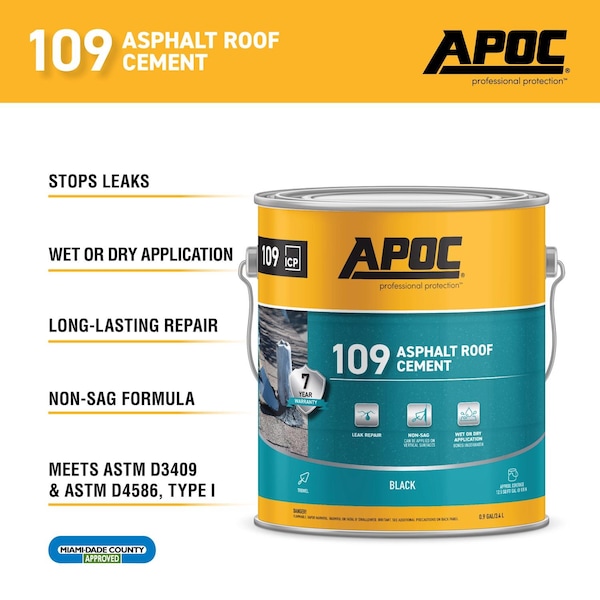 Apoc APOC Black Asphalt Roof Cement 1 gal - AP-1091