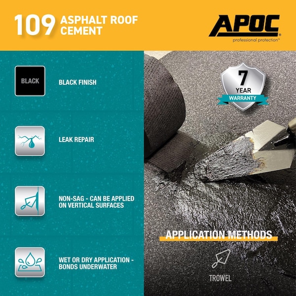 Apoc APOC Black Asphalt Roof Cement 1 gal - AP-1091