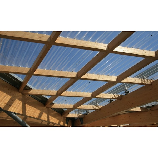 Ejoy 20in W x 72in L Polycarbonate Roof Panel in Clear, 10PK - 72X20WAVYROOFPANEL_10PC