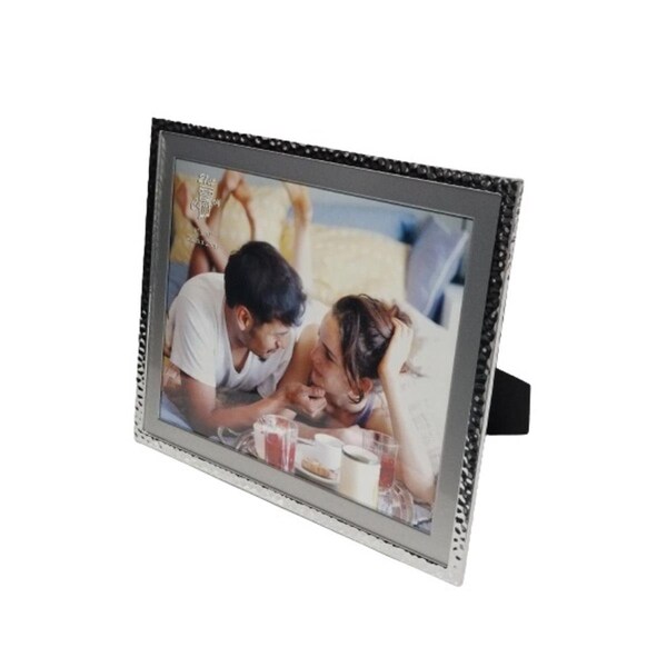 Jiallo 8 x 10 in. Hammer Finish Silver Aluminium Photo Frame Silver - EG20-352
