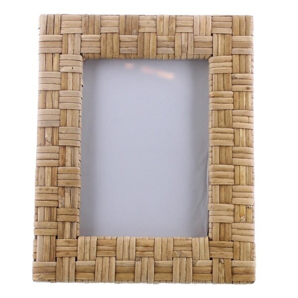Homeroots 5 x 7 in. Woven Bamboo Vertical Frame, Natural - 394440