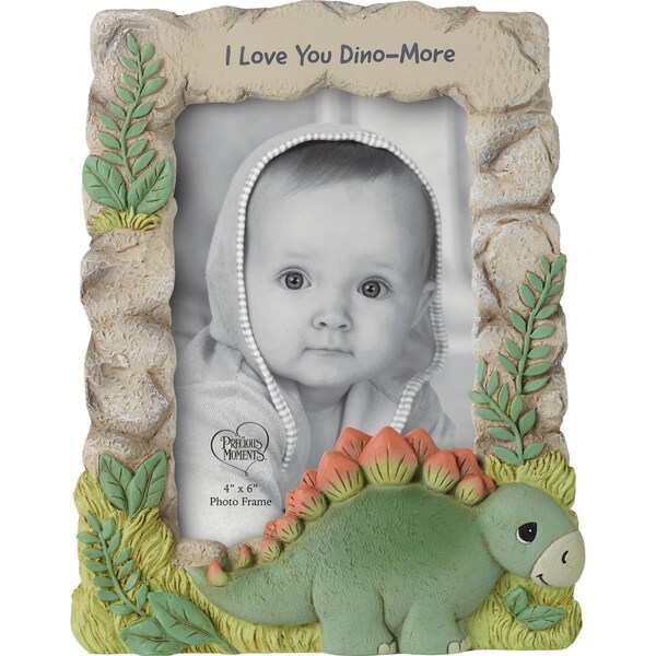 Precious Moments 8.5 in. Resin & Glass Stegosaurus Dinosaur Photo Frame Multi Color - 223407
