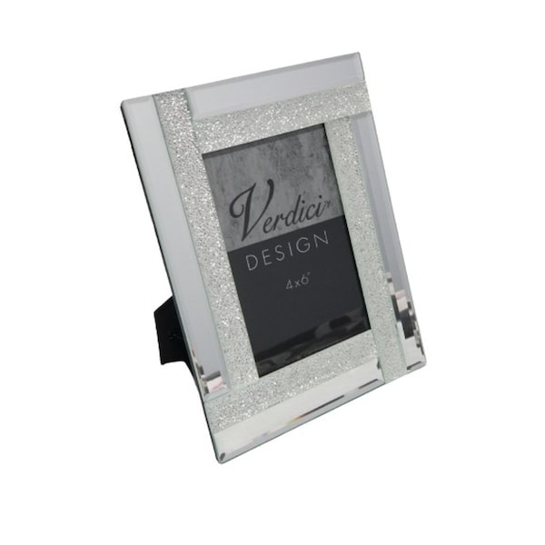 Jiallo 4 x 6 in. Mirrored Photo Frame Silver - EGV10-328