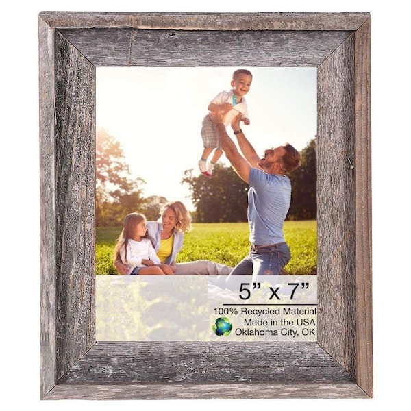 Palacedesigns 5 x 7 in. Natural Weathered Gray Picture Frame - PA3667435