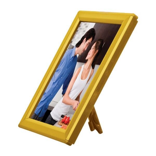 M&T Displays Opti Frame 5 in. X 7 in. Poster Size 0.55 in. Yllw RAL 1021 Profile, Mitred Corner, w/Bck Support - UCP145Y157X2990