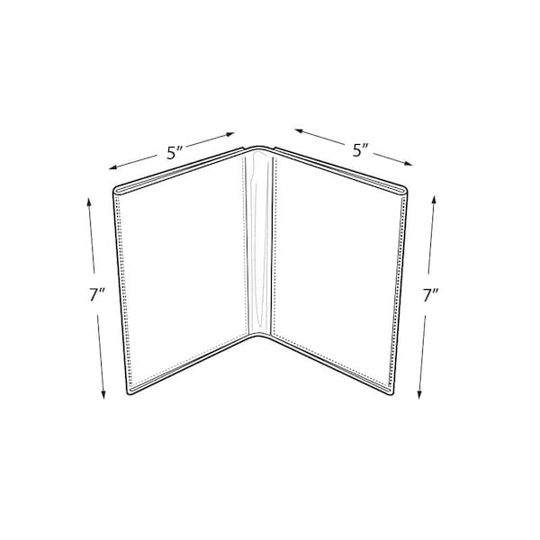Azar Displays Clear Acrylic Double Photo Holder, Side by Side Dual Frame, Size 5'' W x 7'' H, 2PK - 107722-GS-2PK