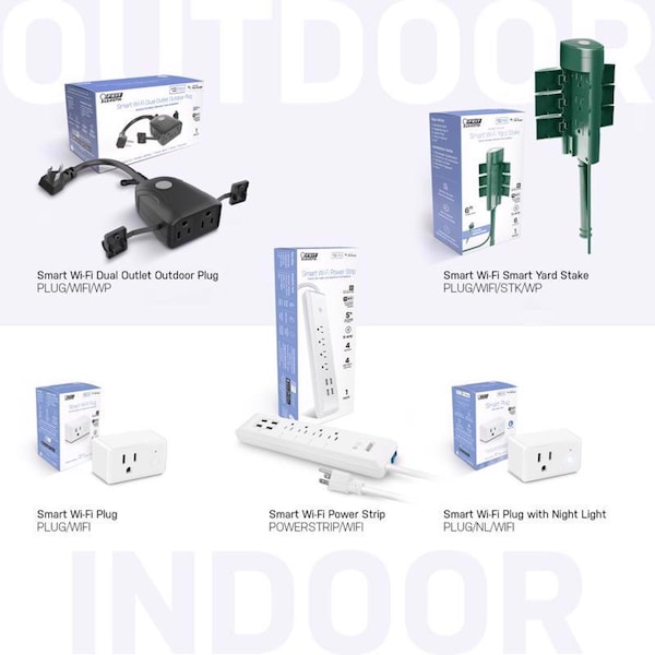 Feit Electric Feit Smart Home Commercial and Residential PVC Outdoor Smart-Enabled Dual Outlet Outdoor Plug 3R - PLUG/WIFI/WP