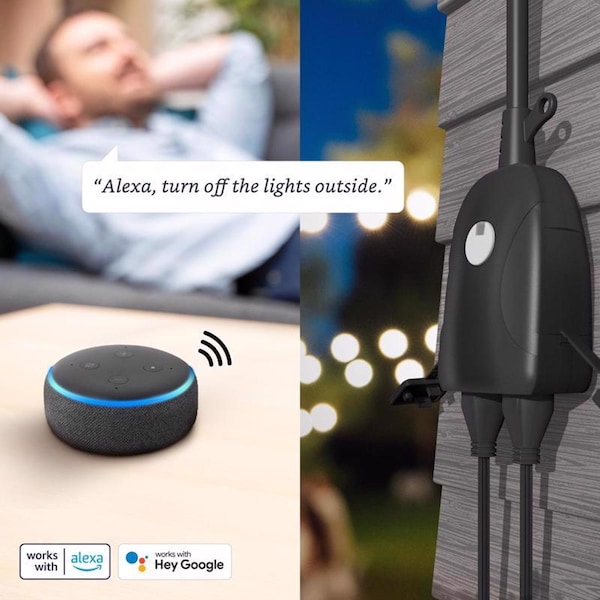 Feit Electric Feit Smart Home Commercial and Residential PVC Outdoor Smart-Enabled Dual Outlet Outdoor Plug 3R - PLUG/WIFI/WP
