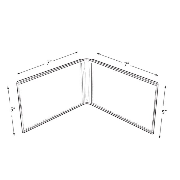 Azar Displays Clear Acrylic Double Photo Holder, Side by Side Dual Frame, Size 7'' W x 5'' H, 2PK - 107723-GS-2PK