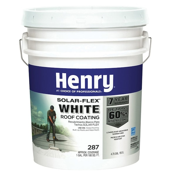 Henry Solarflex 287 Henry SolarFlex 287 Smooth White Elastomeric Roof Coating 475 gal - HE287SF073
