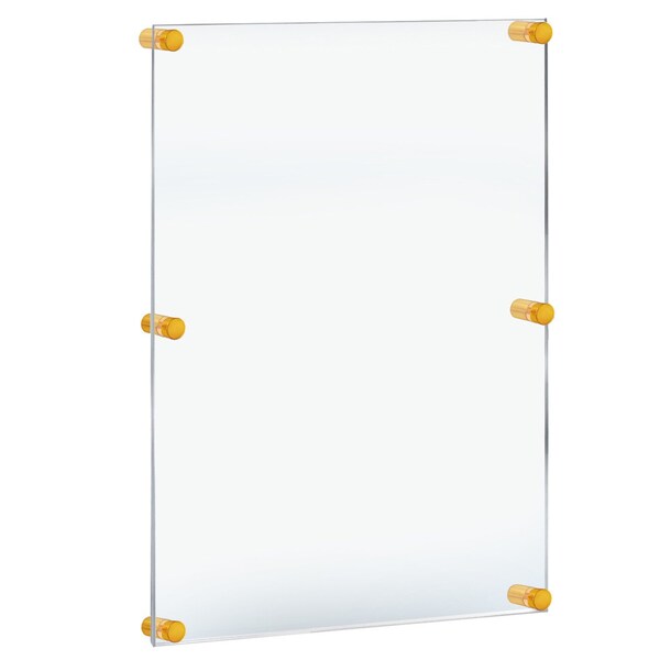 Azar Displays Floating Acrylic Wall Frame with Gold Stand Off Caps - 105540-GLD